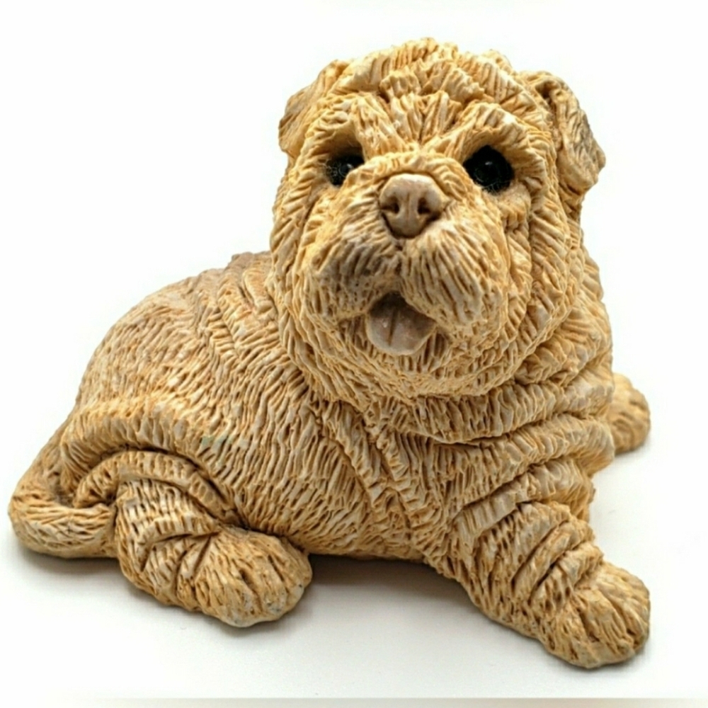 80s Vintage Shar Pei Figurine Collectible Statue Stone Critters Dog Puppy CO4